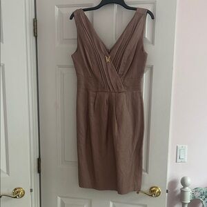 Banana Republic Mauve-Taupe Faux-Wrap Midi Dress